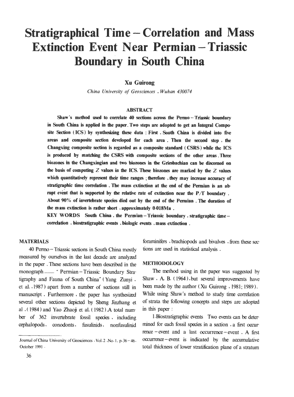 massextinctioneventnearpermian——triassicboundaryinsouthchina