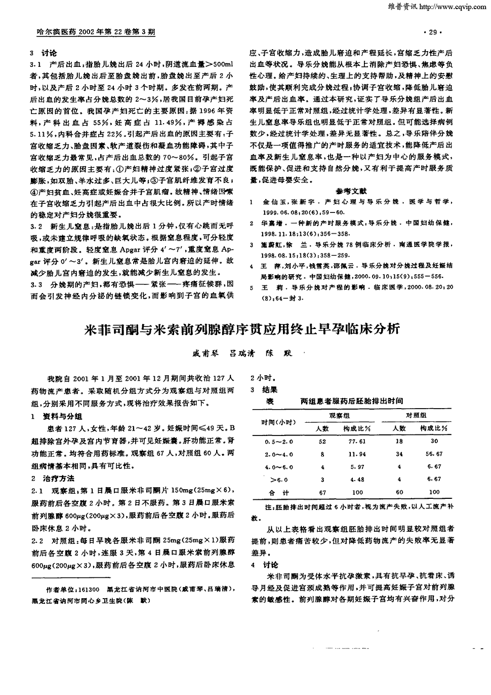 期刊米菲司酮与米索前列腺醇序贯应用终止早孕临床分析      正> 我