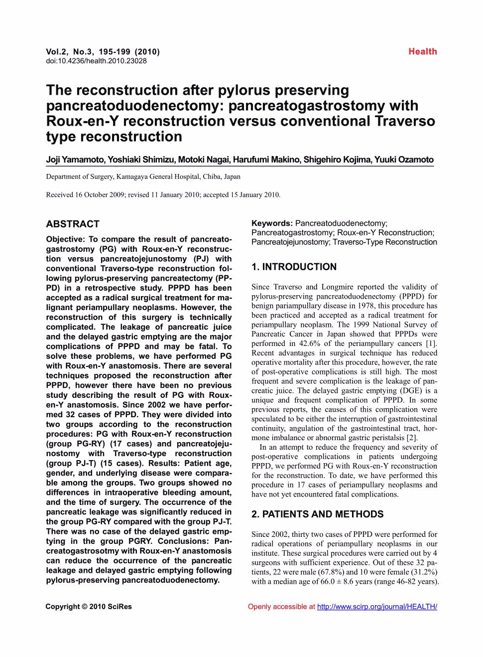 期刊thereconstructionafterpyloruspreservingpancreatoduodenec