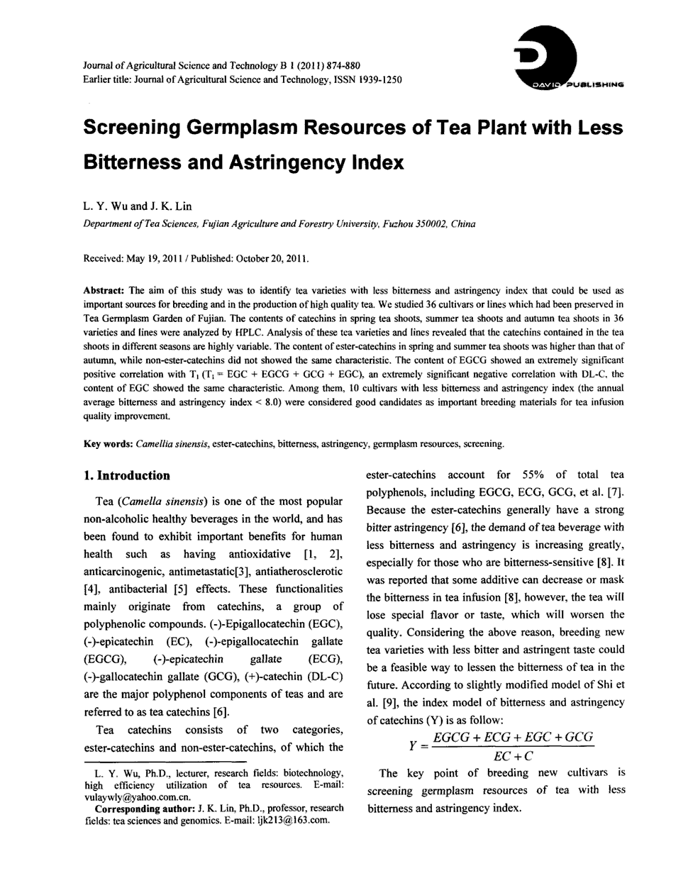 resources of tea plant with less bitterness and astringency