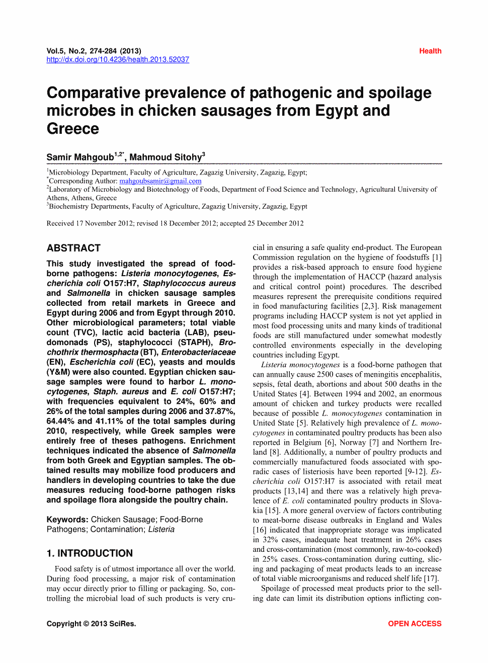 期刊comparative prevalence of pathogenic and spoilage microbes