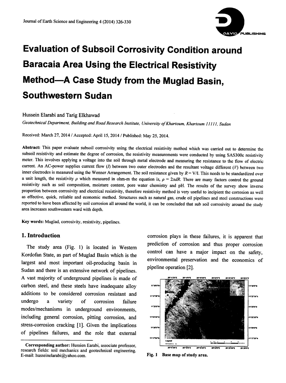 期刊evaluation of subsoil corrosivity condition around baracaia