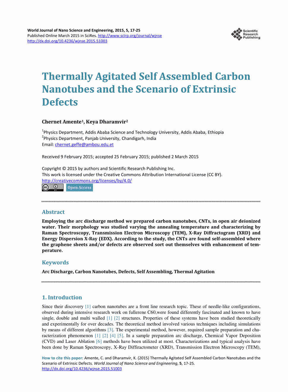 期刊thermally agitated self assembled carbon nanotubes and the