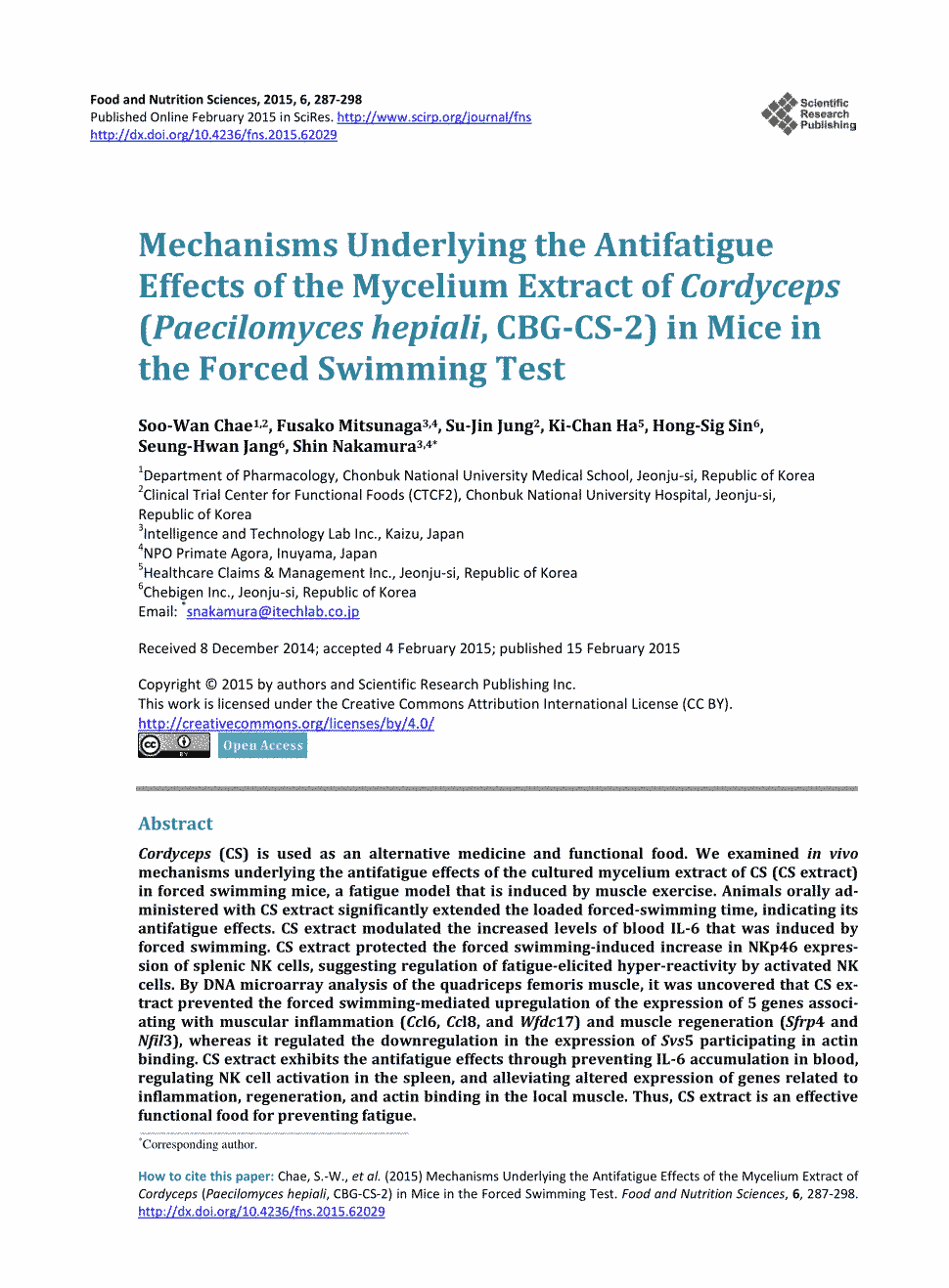 期刊mechanismsunderlyingtheantifatigueeffectsofthemycelium