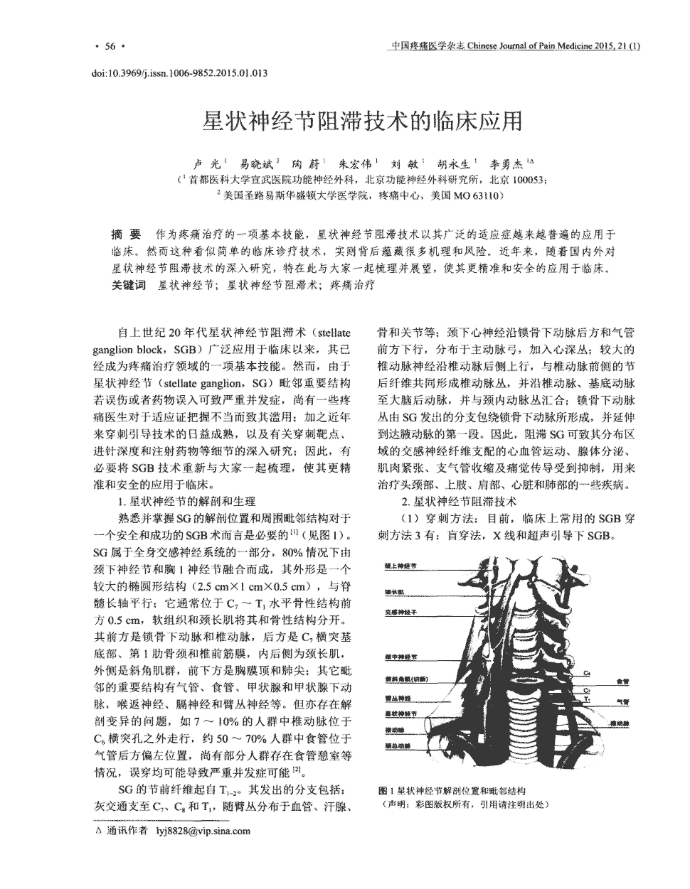 期刊星状神经节阻滞技术的临床应用被引量:32         作为疼痛治疗