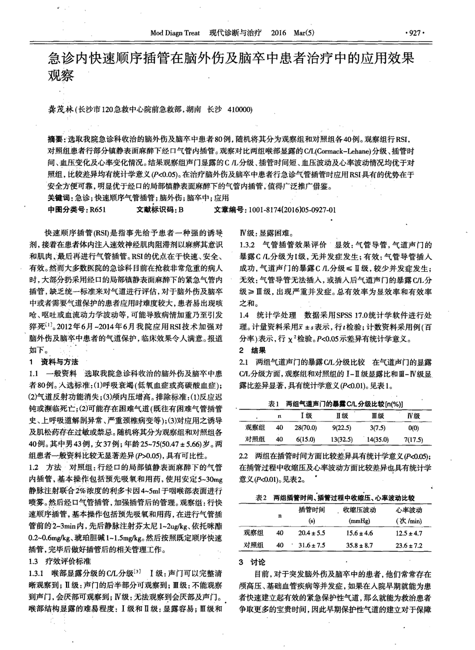 《现代诊断与治疗》2016年第5期927-928,共2页龚茂林