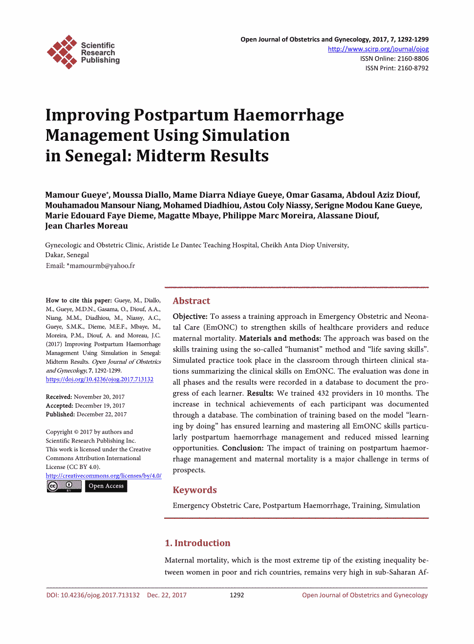 期刊improvingpostpartumhaemorrhagemanagementusingsimulationin